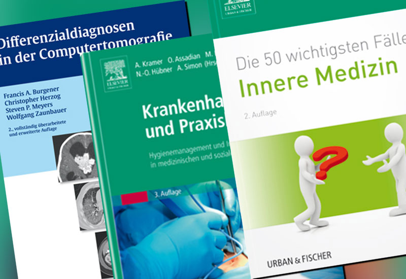Collage von Buchcovern Humanmedizin Lektorat (deutsch)